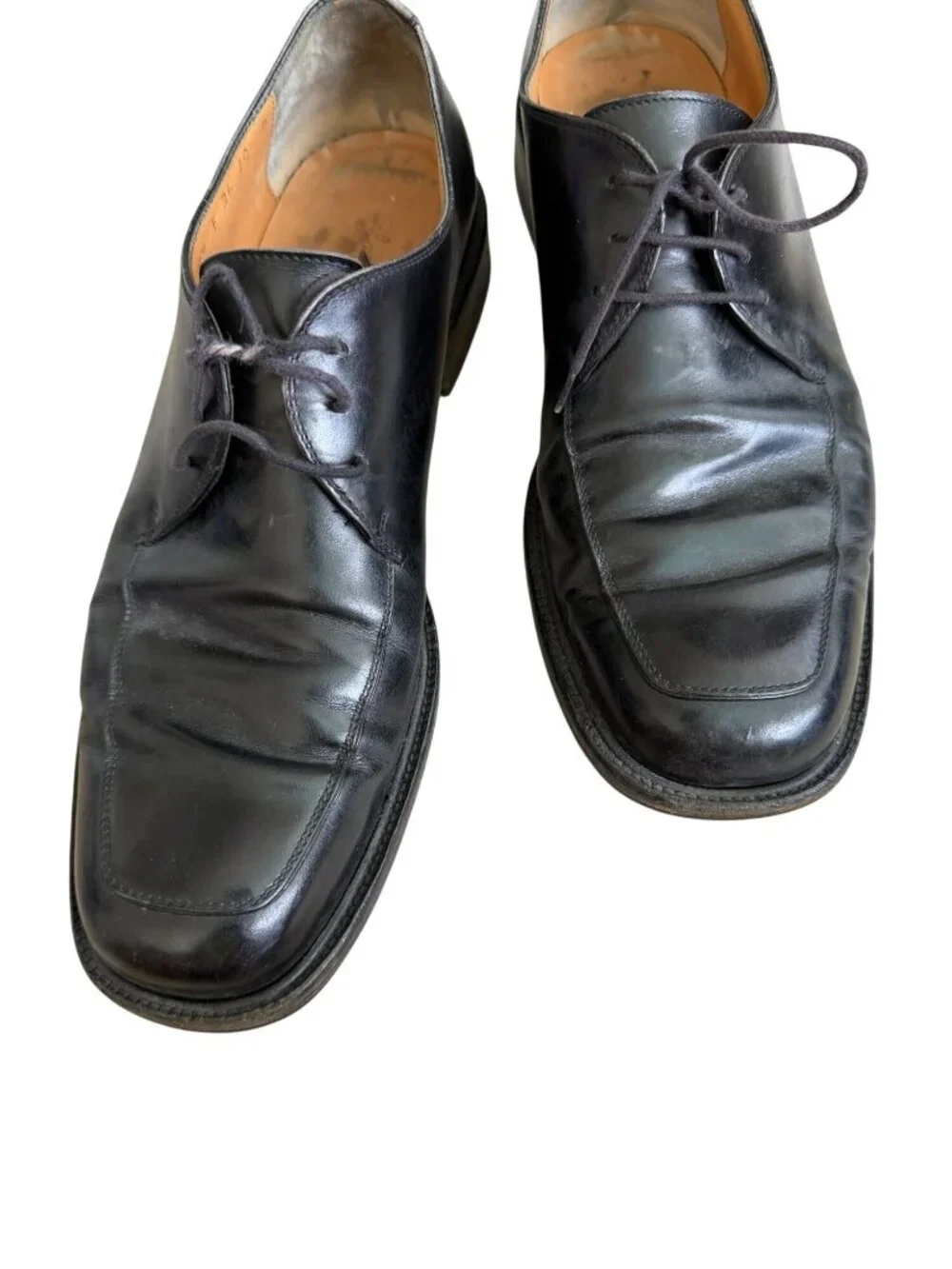 SALVATORE FERRAGAMO Men’s Black Leather Lace Up Dress Shoes Size 10